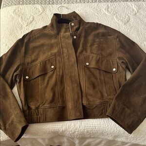 Massimo Dutti Chocolate Brown Suede Jacket